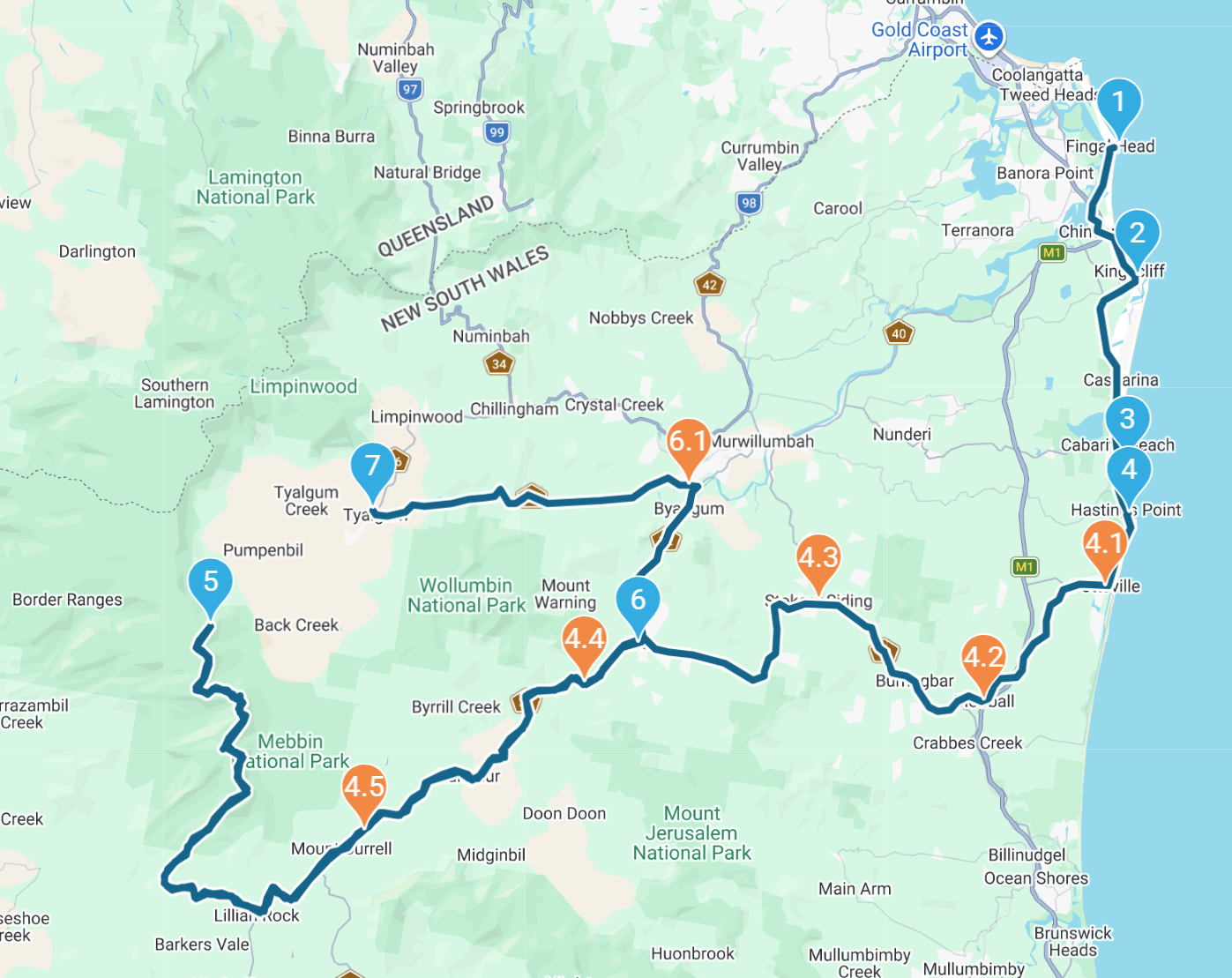 Tour route preview