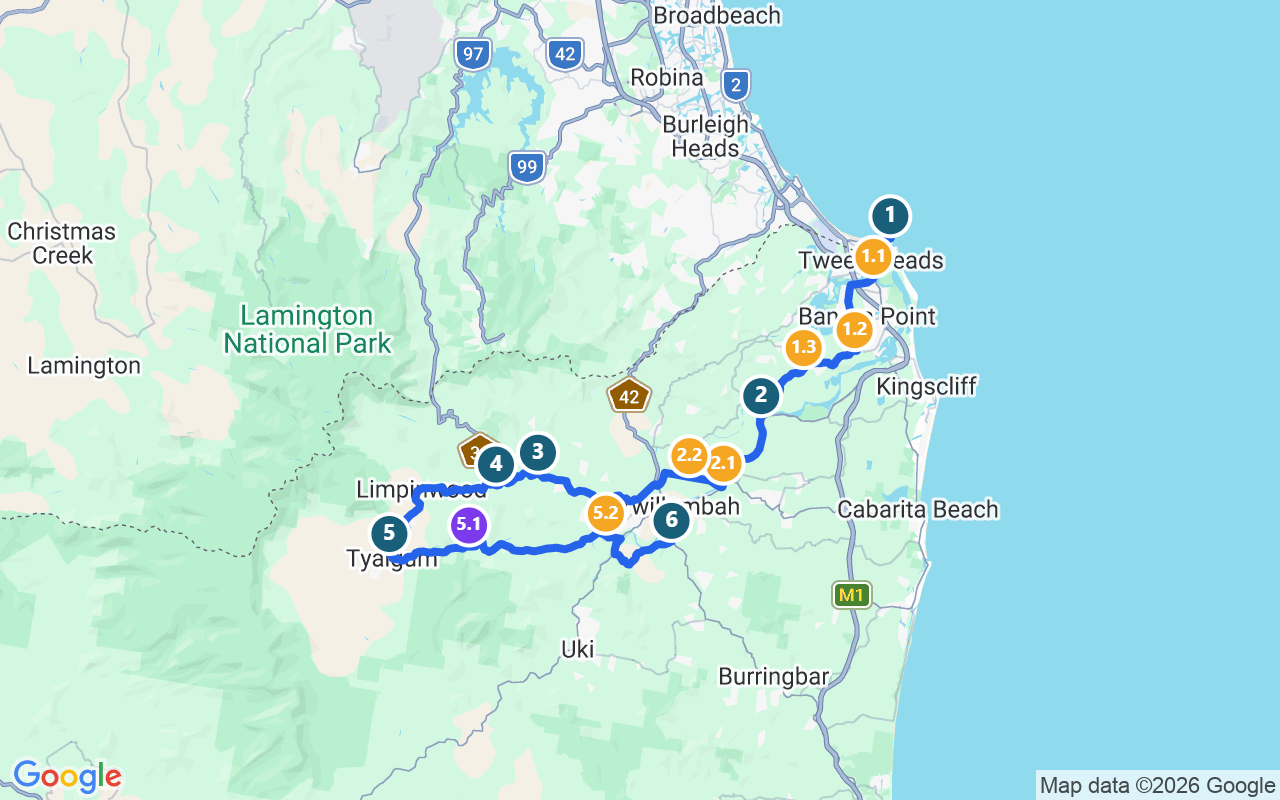 A Taste of The Tweed route map
