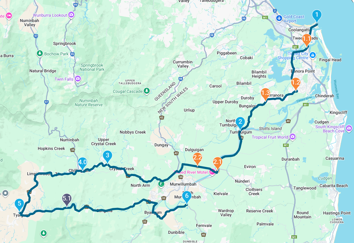 Tour route preview